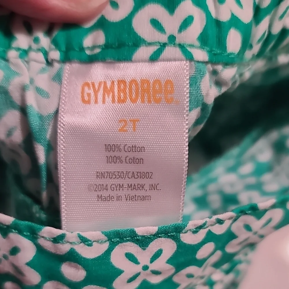 Gymboree White/Green Floral Ruffle Skirt w/Top (C4)